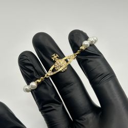 Vivienne Westwood Gold Pearl Bracelet Orb New Women’s 7 Inch Fit High Quality