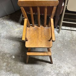 Doll Size Antique Hi Chair 