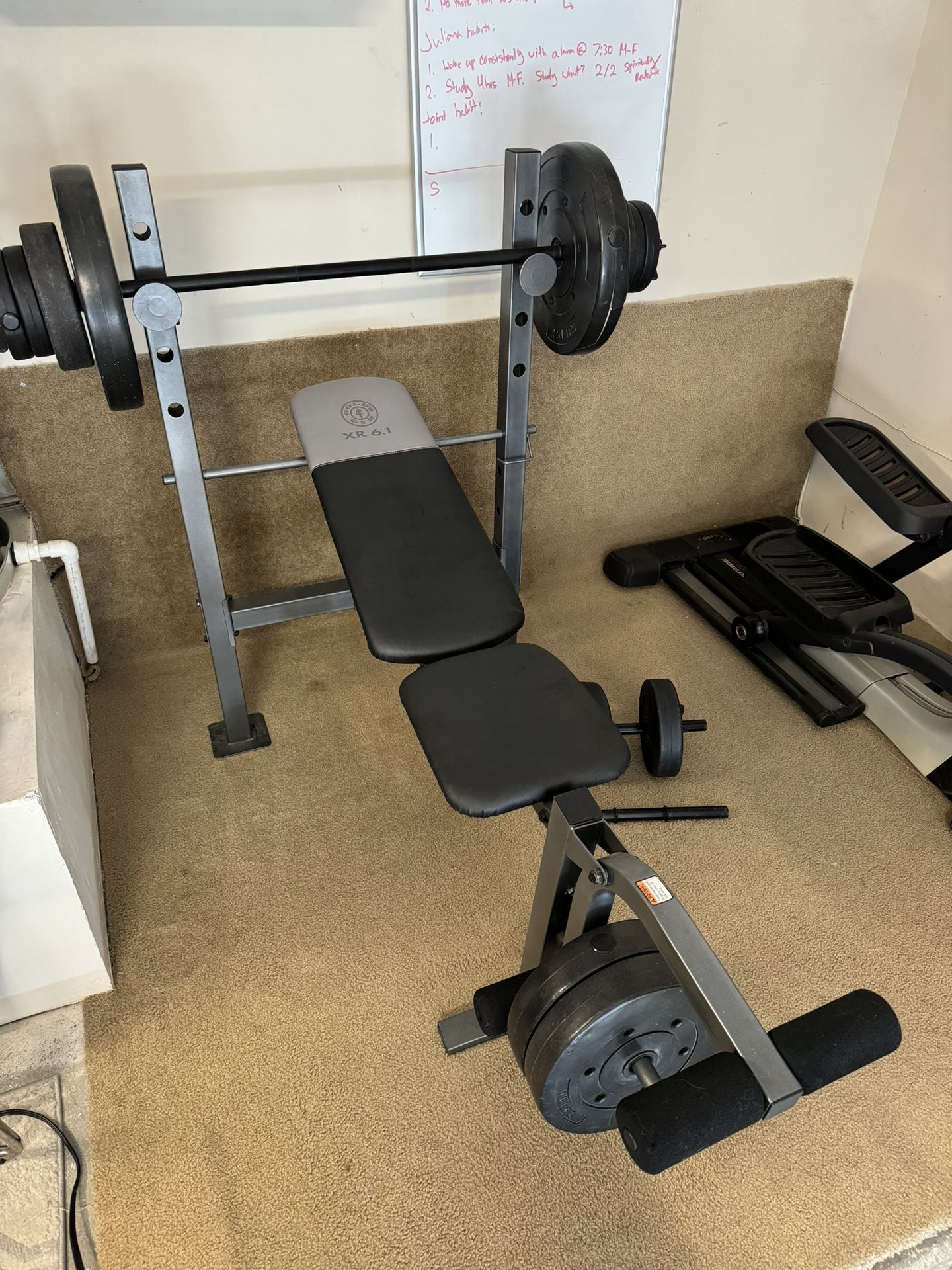 Multi-Position Weight Bench with Leg Developer And Weight Included 