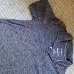 Polo Shirt, Grey/blue heather print, Size 12/14 Youth