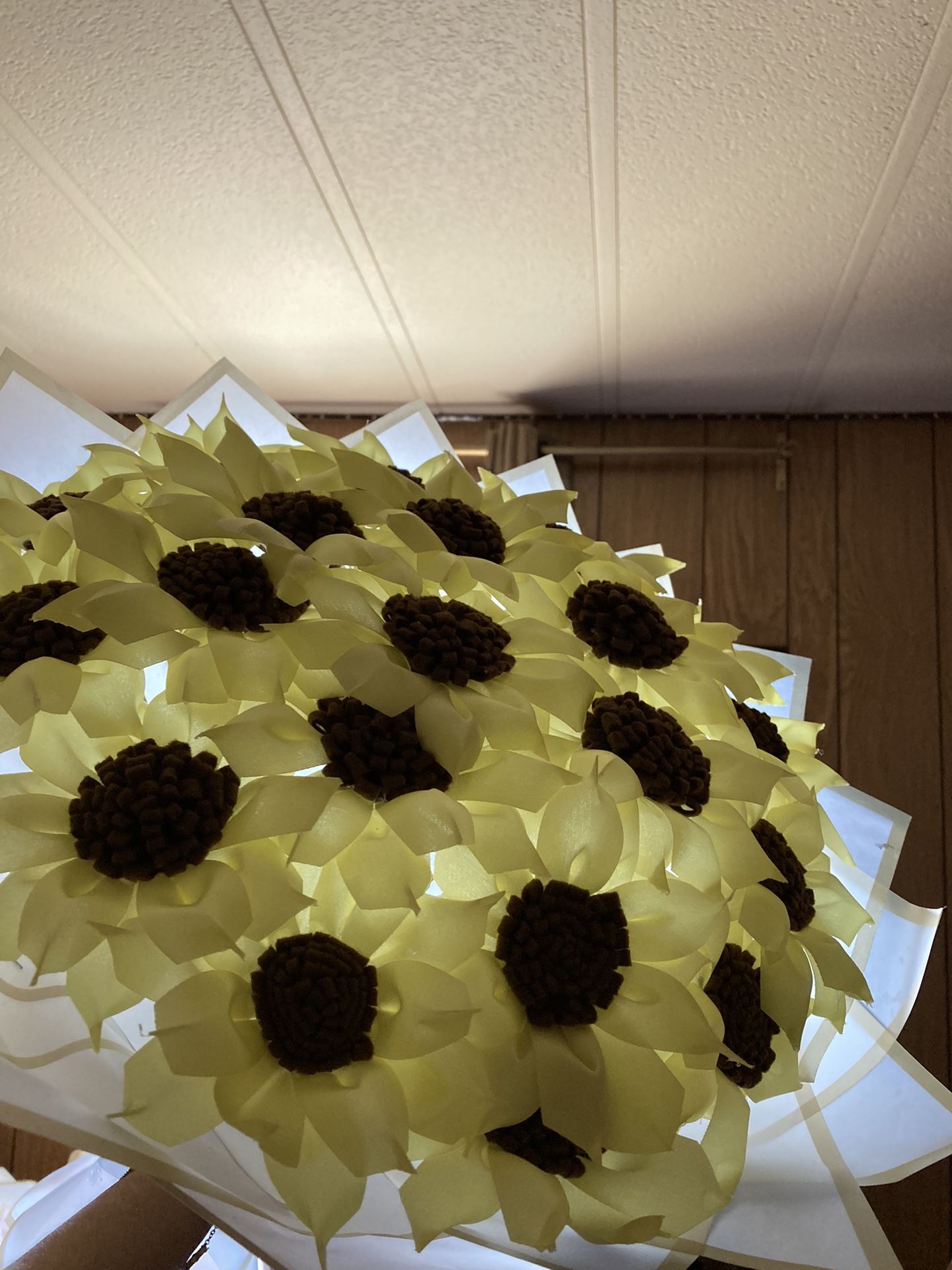Flowers bouquet Eternal Sunflowers Ribbon Sunflowers