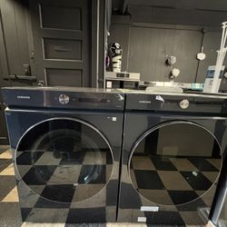 Samsung Front Load Washer & Gas Dryer In Navy