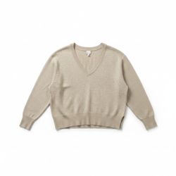A New Day Women's V-Neck Sweater Top/ Long Sleeve Pullover/ Beige