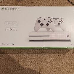 New, Never Opened Xbox One S, 2 Controllers, 1TB