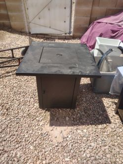 Black All-Metal Square Propane Fire Pit (NW 89128)