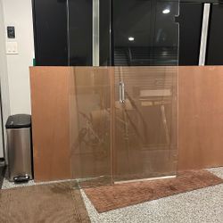 Good quantity glass shower door W 45” , L 75”