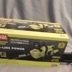 NEW RYOBI Cordless Chainsaw 14 in. 40-Volt Lithium-Ion with Battery Charger