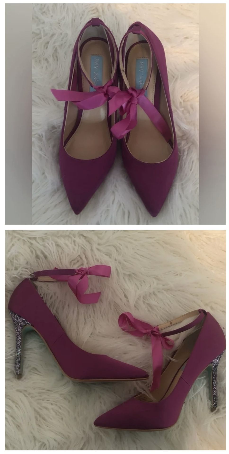 Betsey Johnson Pink Satin Heels