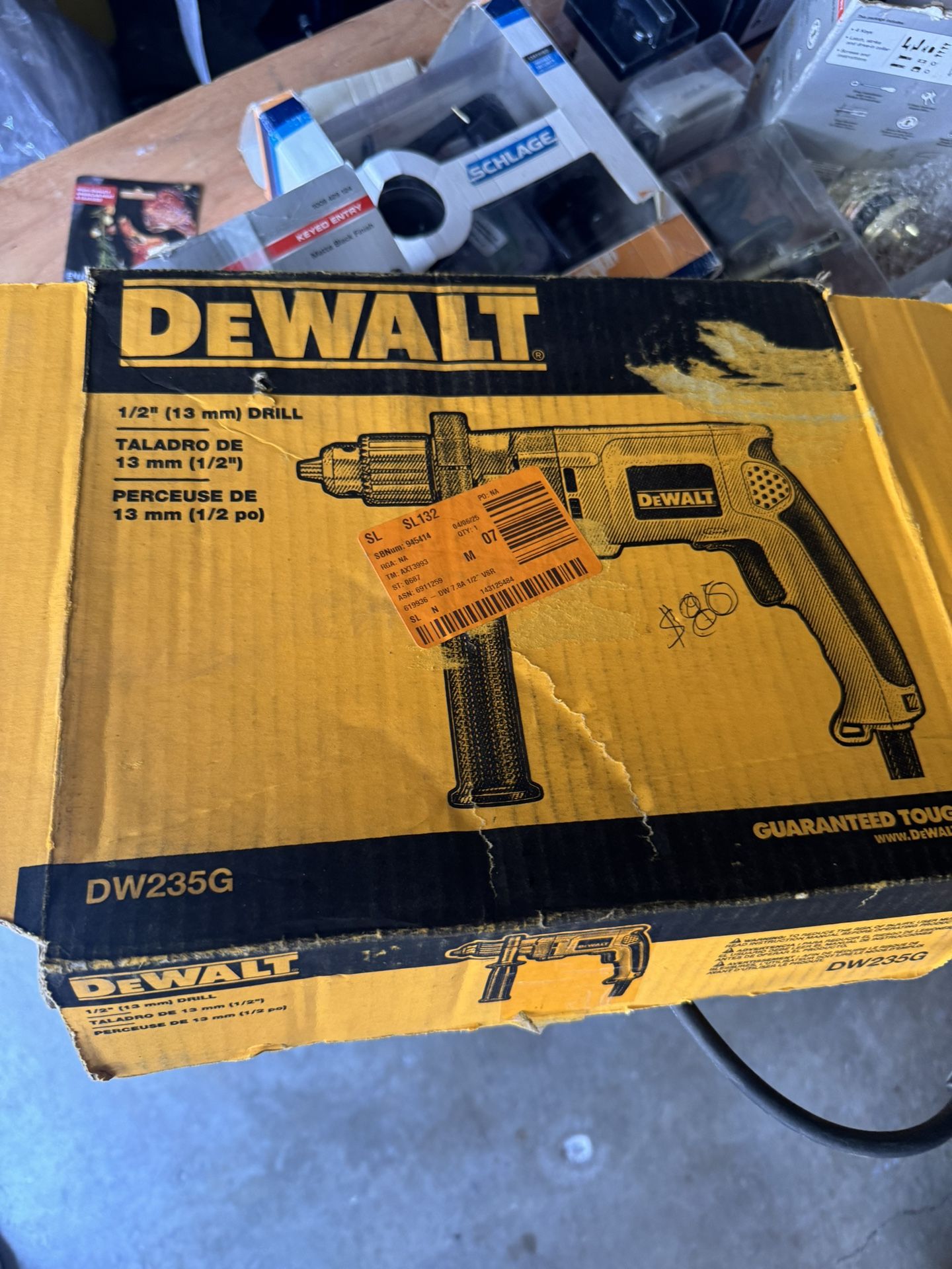 DEWALT 7.8 Amp Corded 1/2 in. Variable Speed Reversing Drill