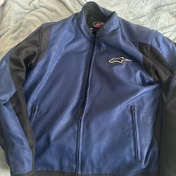 Motorcycle jacket: Blue & Black 