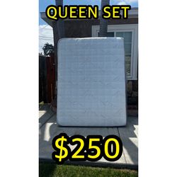 QUEEN BAMBOO MATTRESS WITH BOX SPRING