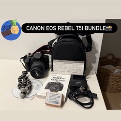 Canon EOS Rebel T5i Video Camera Bundle w/ 18-55mm Lens, 2 Batteries, Bag & Charger📷
