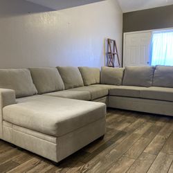 Living Spaces 2 Piece Sofa With Ottoman