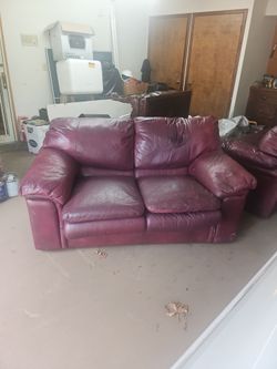 Leather Love seat and large couch
