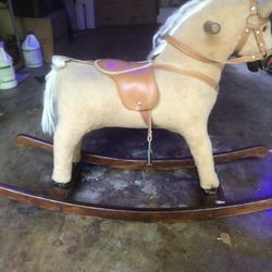 Vintage Wooden Rocking Horse 