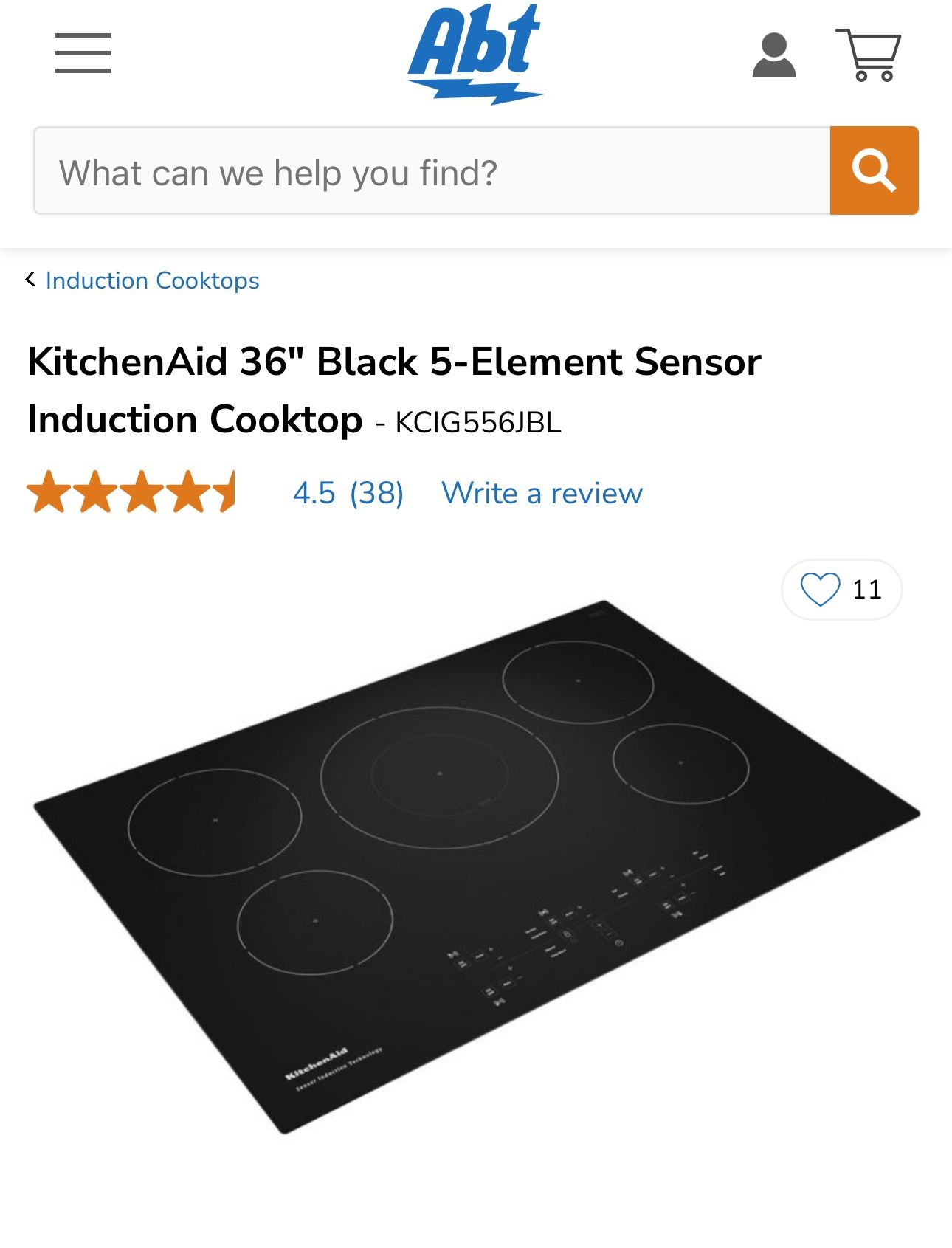 KitchenAid 36’ Induction Cooktop