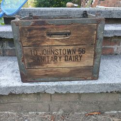 Johnstown Sanitary Dairy Wooden Milk Box Vintage 56