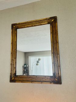 Faux Bamboo Tiki Mirror 