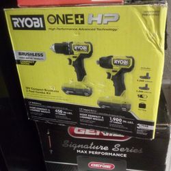 BRAND NEW NEVER OPENED RYOBI (DRILL/IMPACT )(combo kit)