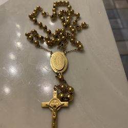 Virgin Mary Gold Chain Rosary 