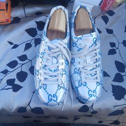 Gucci Ace Silver Shoes 