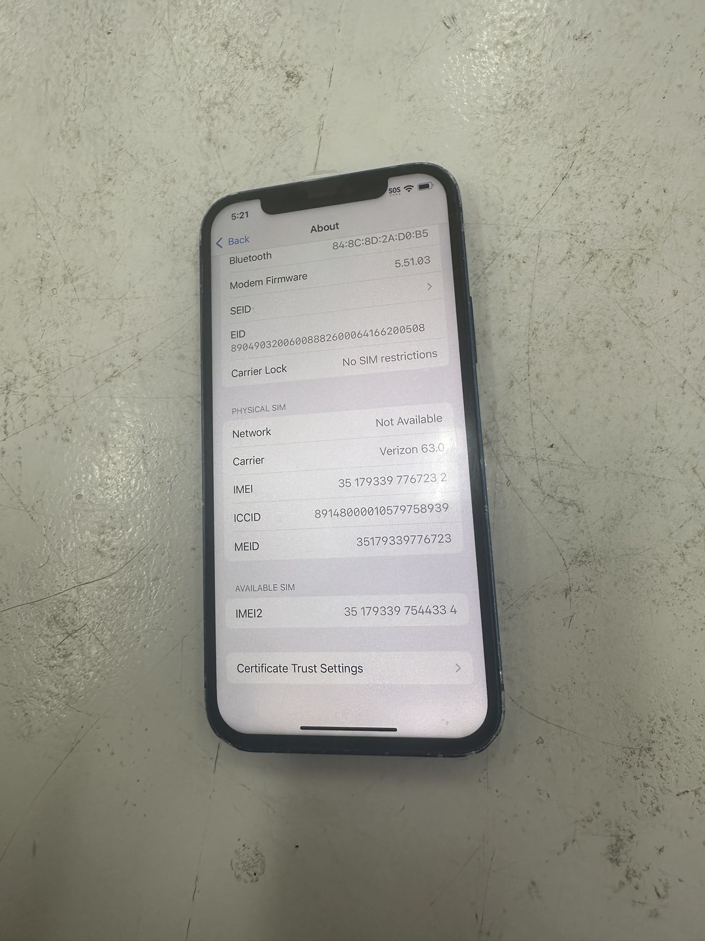 Apple iPhone 12 64GB Blue Color Unlocked Any Carrier