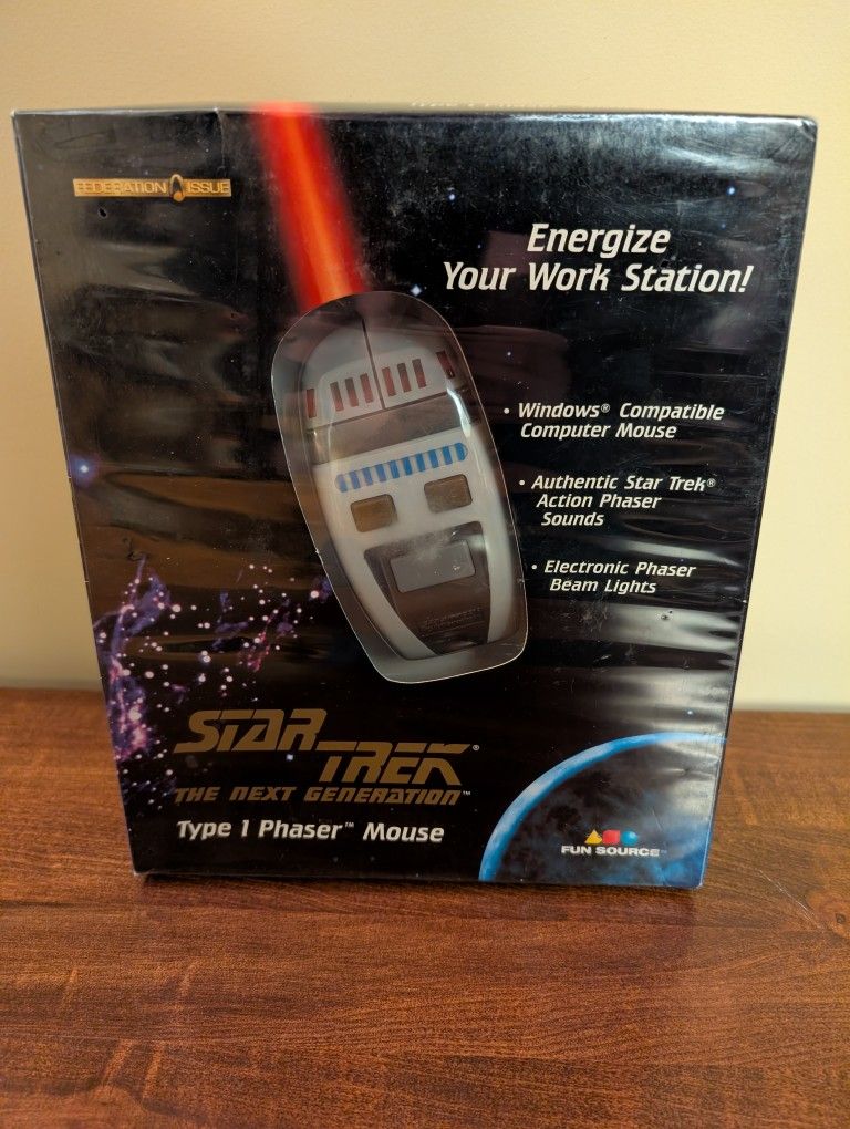 New Vintage Star Trek The Next Generation Type I Phaser Mouse