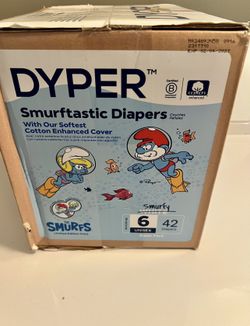 Dyper Size 6 Diapers Box Brand new in box Size 6, 42 count