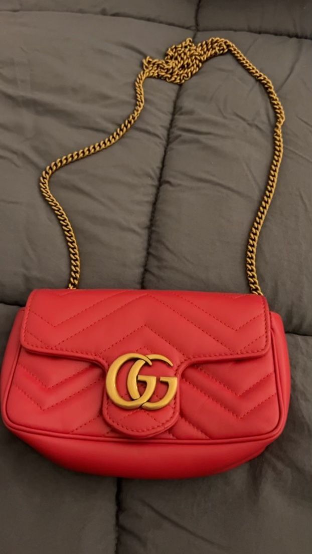 gg marmont leather super mini bag