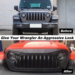Front Grille Gladiator Vader Grill For 2018-2023 Jeep Wrangler JL JT Matte Black