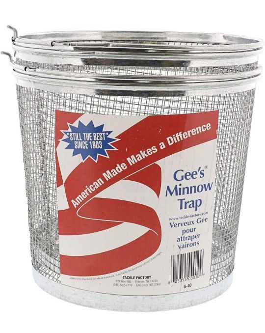 2 Pack Gee's Galvanized Fishing Minnow Bait Traps #G-40 BULK #1078