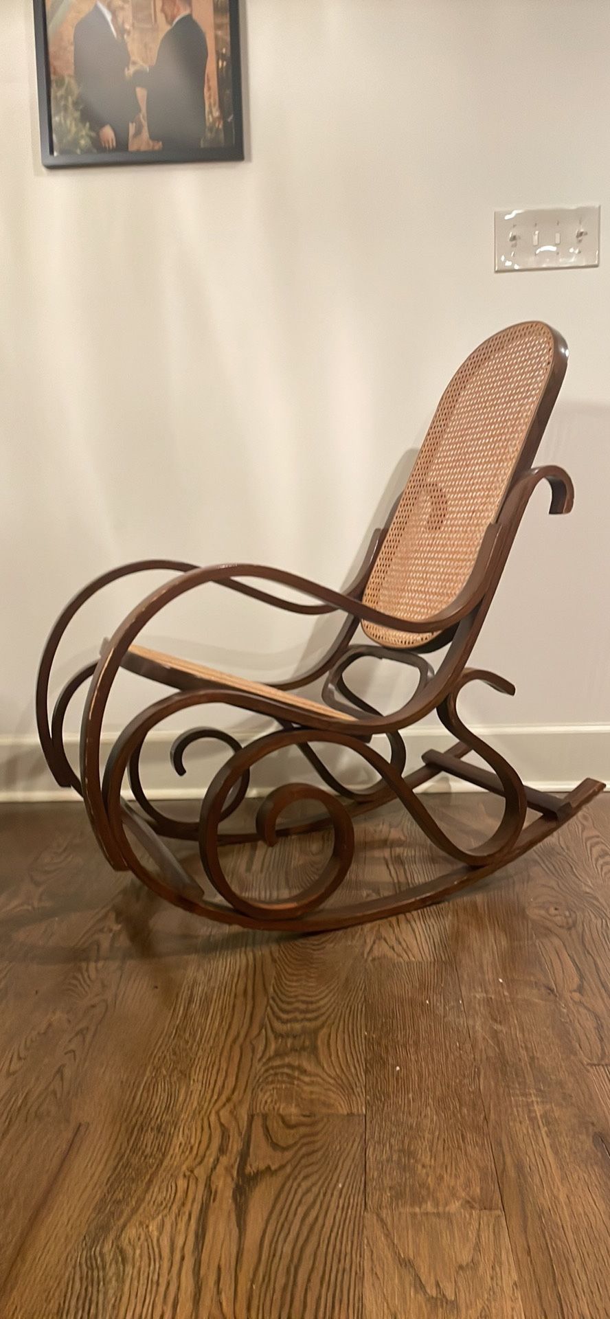 Bentwood Cane Rocker vintage Mid Century Modern