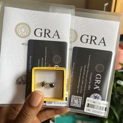 Green GRA 1CT Certified Screw Back Earrings