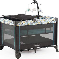 Portable Crib,playpen, Detachable Bassinet And Changing Table