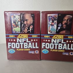 1991 Score NFL Football Trading Card Vintage Wax Pack Box 