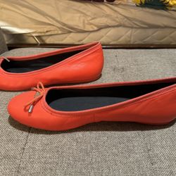 Coach Orange Ballet Flats Leather Women’s 11 