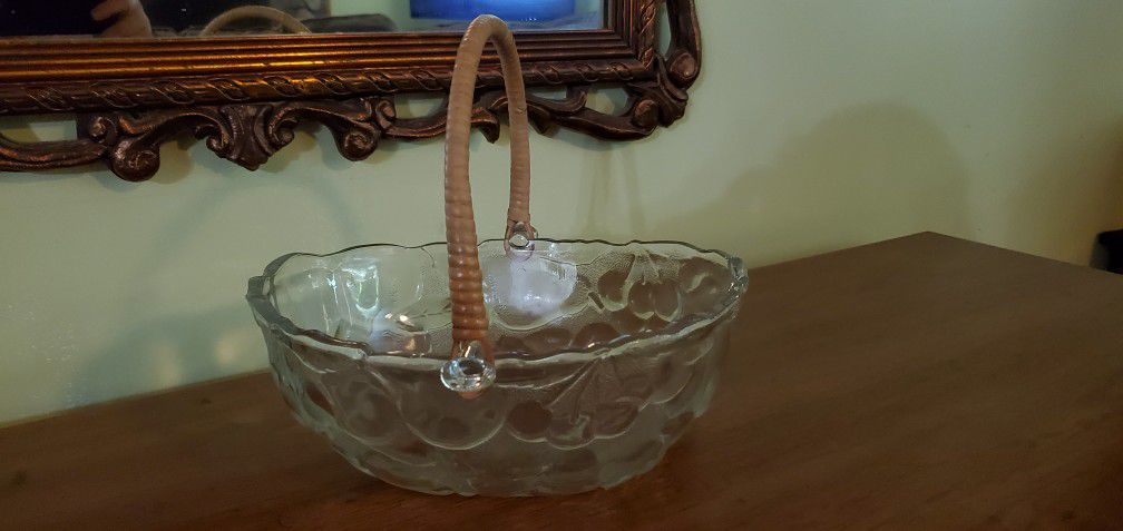 Glass Bowl with Wood Handle