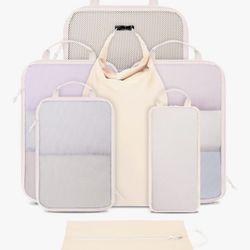 Ceneda 7 Set Compression Packing Cubes for Travel, Luggage Organizer Bags Suitcase Organizer for Travel Essentials, Packing Cubes for Suitcase, Handle