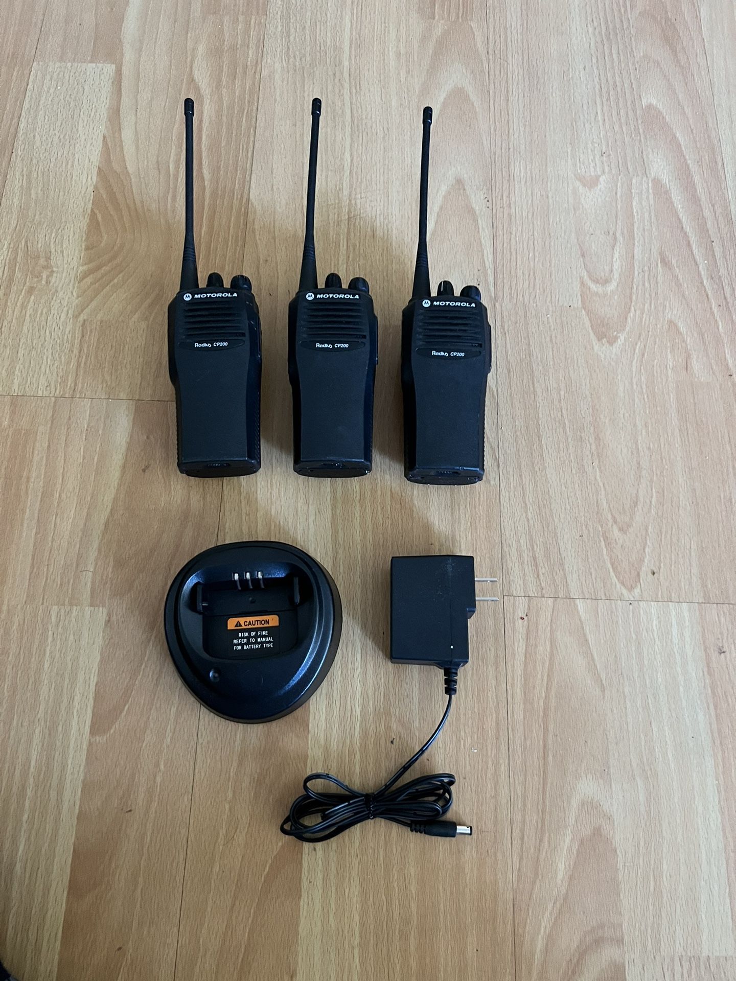 3 Motorola CP200 Commercial 2 Way Radios