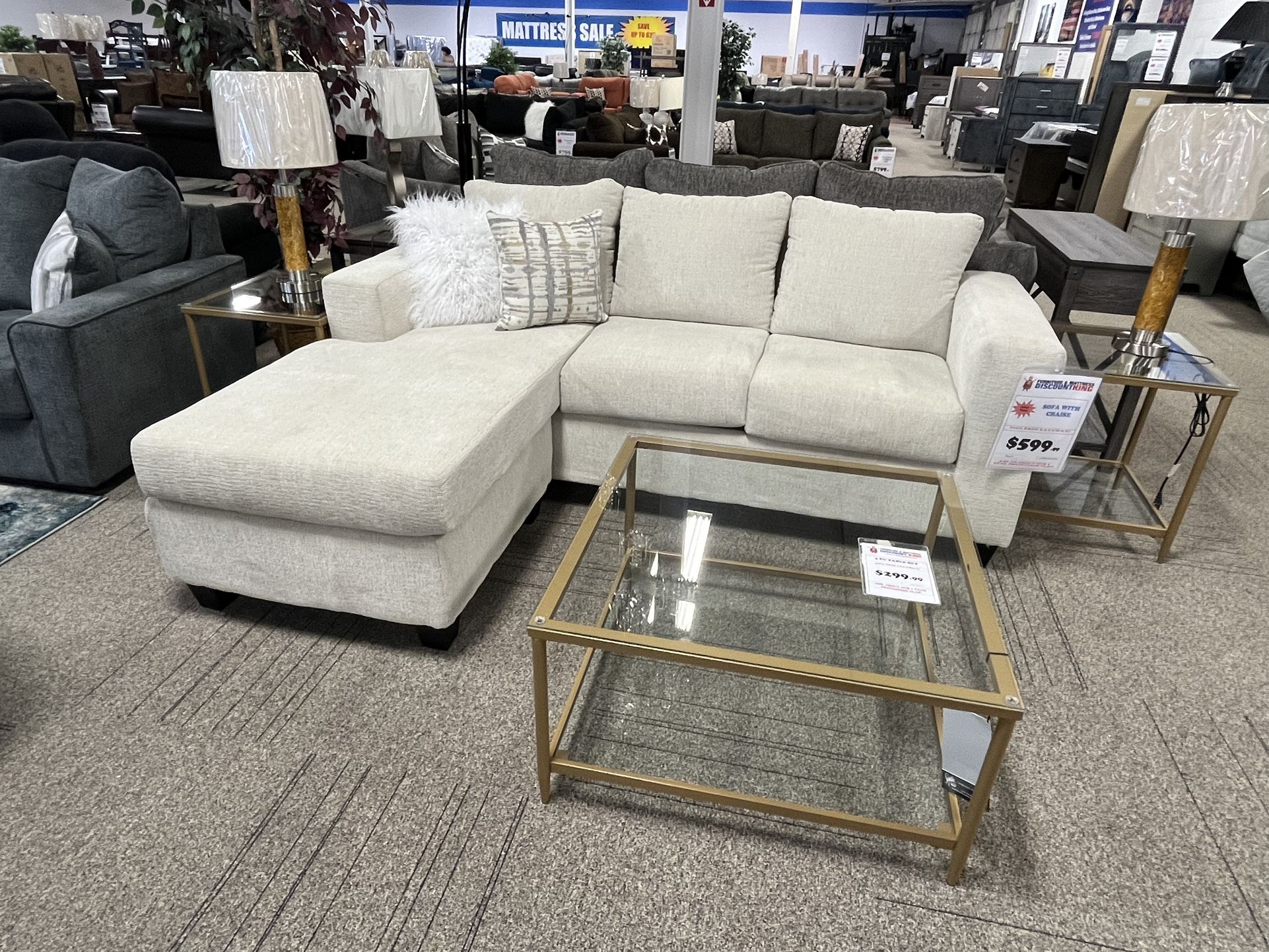 Chaise Sofa With Reversible Chaise