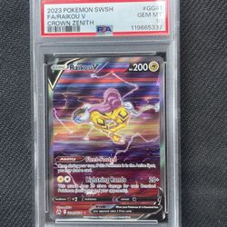 Pokémon Sword & Shield Raiku V GG41/GG70 Crown Zenith: Galarian Gallery PSA 10