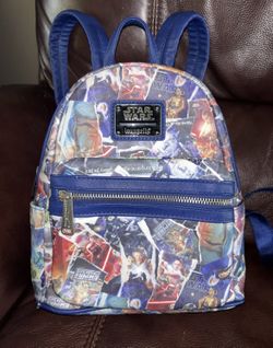 Disney Parks Loungefly Star Wars Movie Poster Collage Backpack Limited (R9)