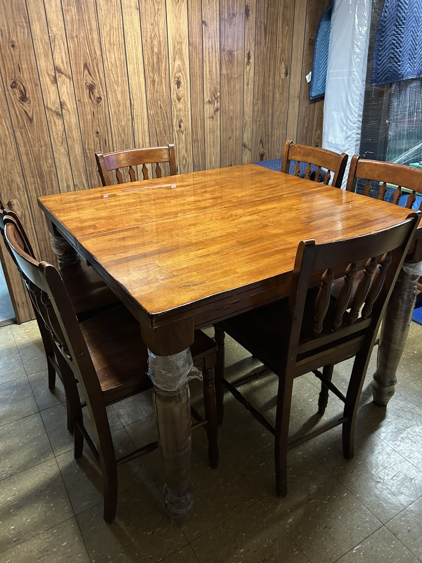 7 pc. Counter Height Butterfly Dining Table Set