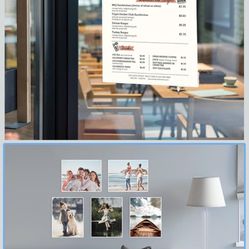 6pack Acrylic Wall Sign Holder with Tape,8.5 X 11 Wall Mount Clear Plastic Sign Holder,