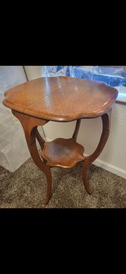 Antique Victorian Style Tiger Parlor Side Table