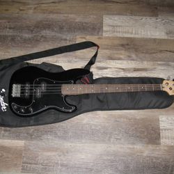 Fender Squire Affinity Series Precision Bass Guitar with accessories