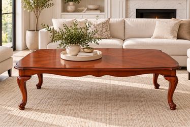 🔥 Cherry Wood Queen Anne Coffee Table