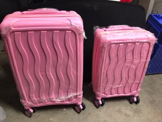 Pink luggage combo