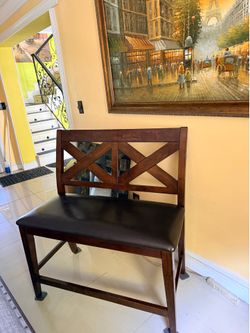 Solid wood 2 seat bench 45”H40”W18D
