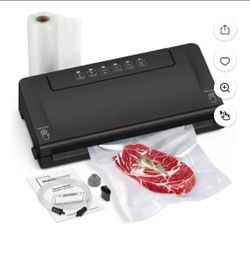 Mainstays Electric Vacuum Sealer Black Auto Shut-off Bag Cutter w/ Bags Hose